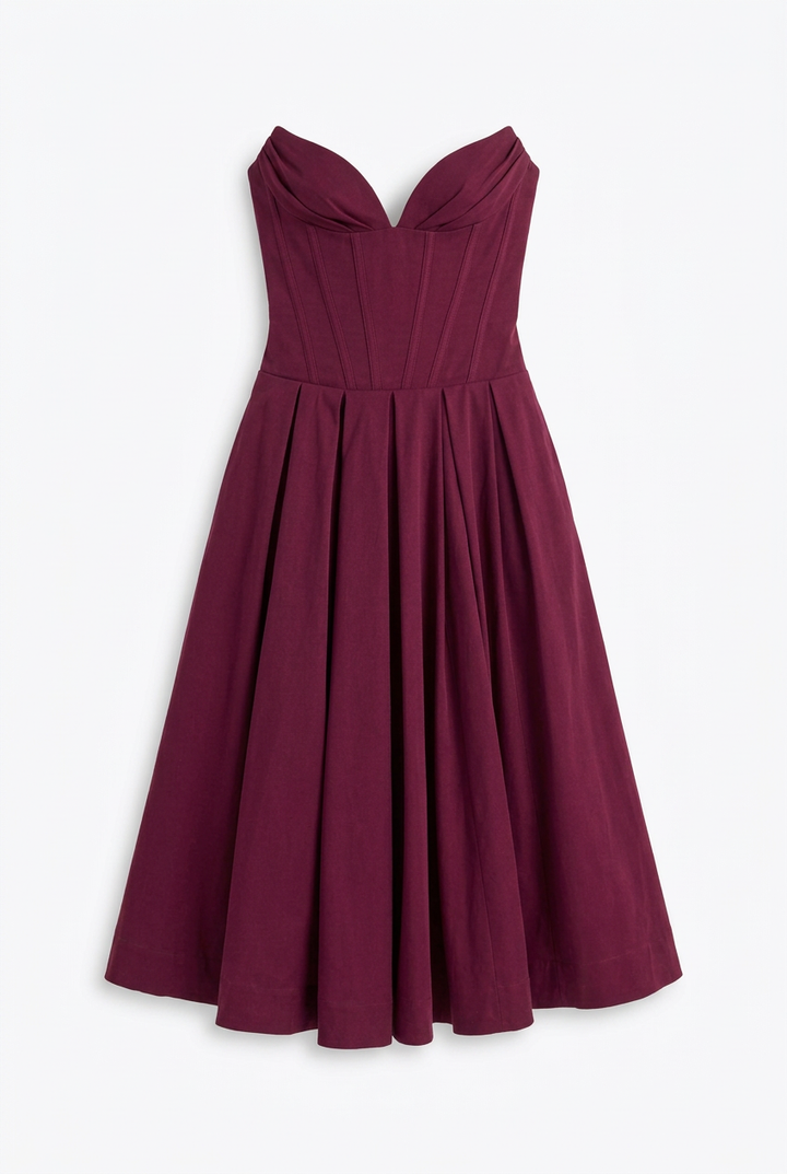 Delphine Corset Swing Midi Dress