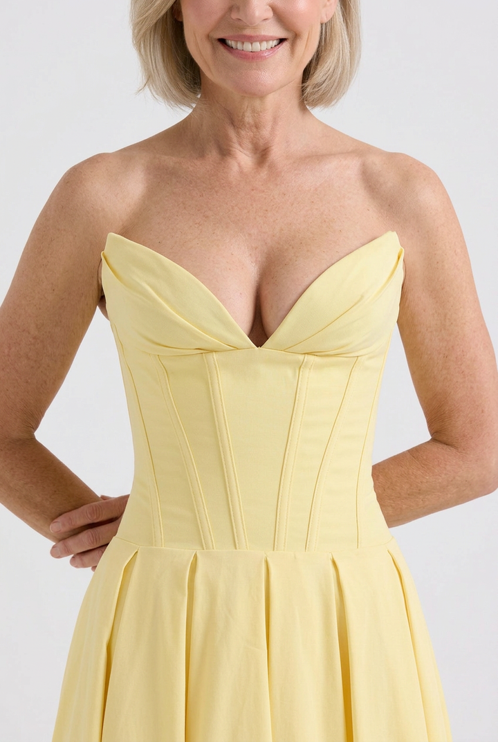 Delphine Corset Swing Midi Dress