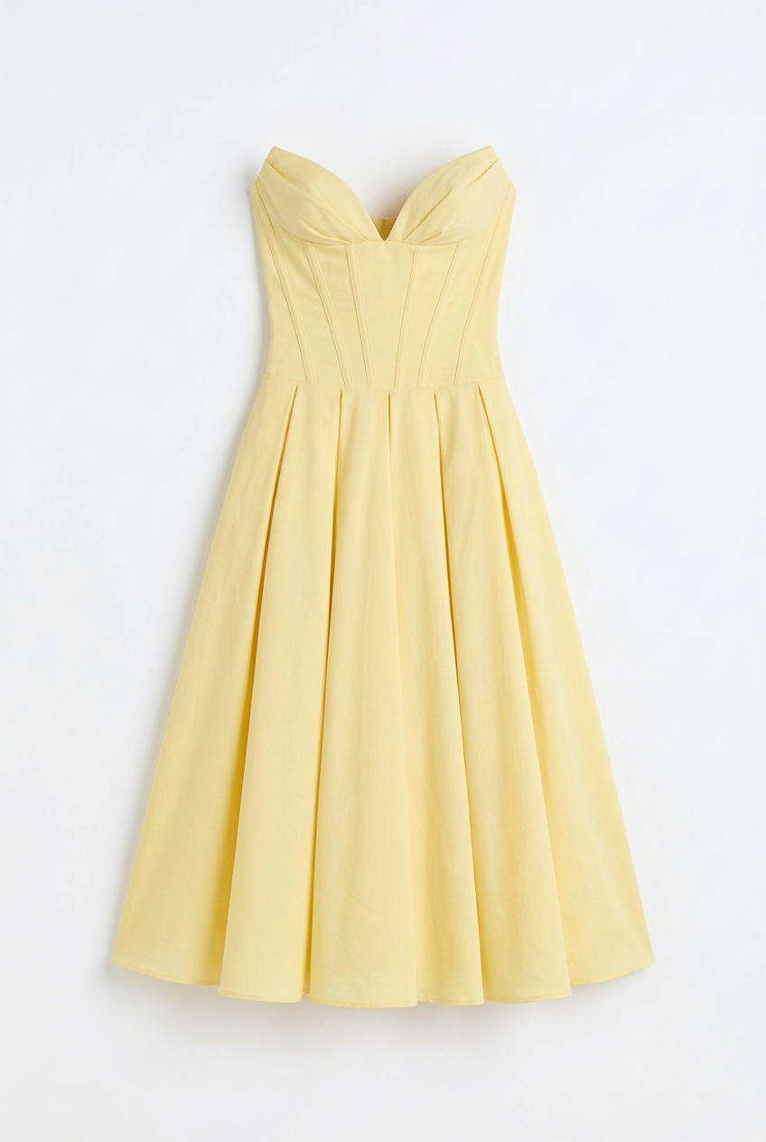 Delphine Corset Swing Midi Dress