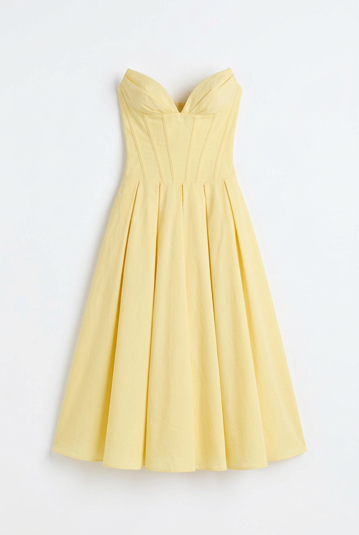 Delphine Corset Swing Midi Dress