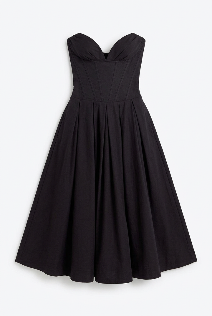 Delphine Corset Swing Midi Dress