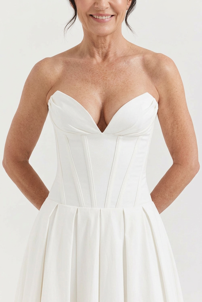 Delphine Corset Swing Midi Dress