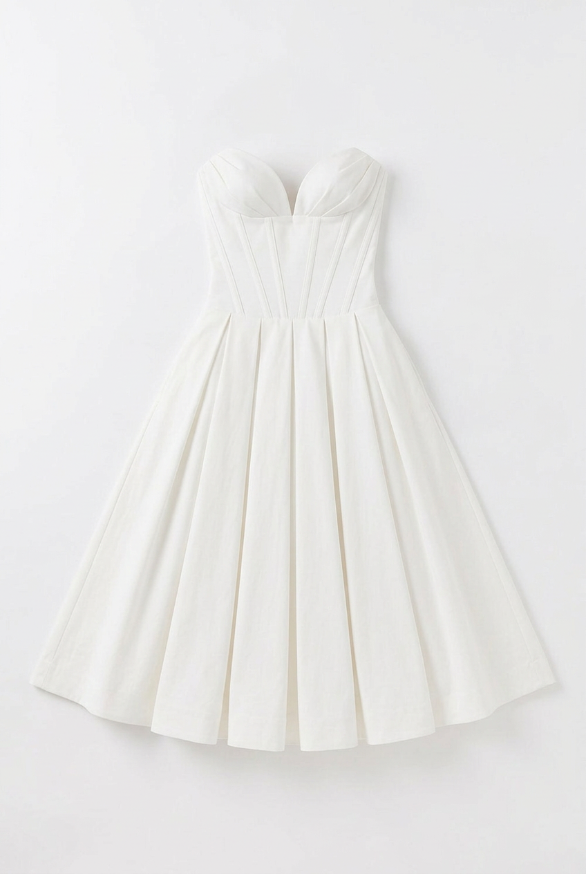 Delphine Corset Swing Midi Dress