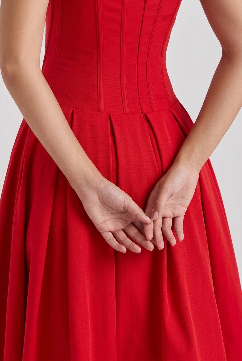 Delphine Corset Swing Midi Dress