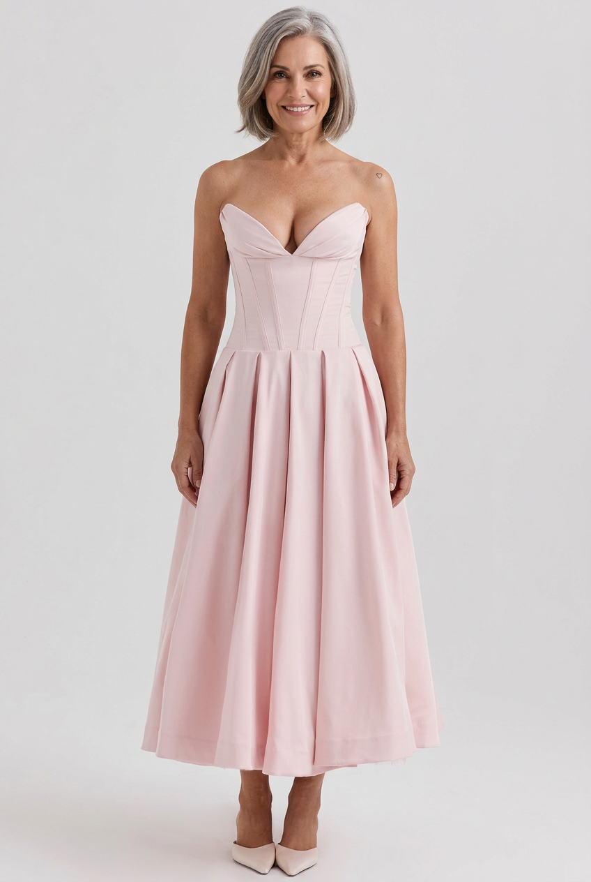 Delphine Corset Swing Midi Dress