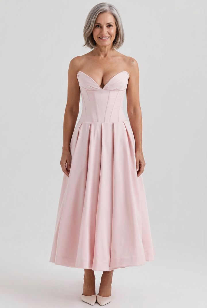 Delphine Corset Swing Midi Dress