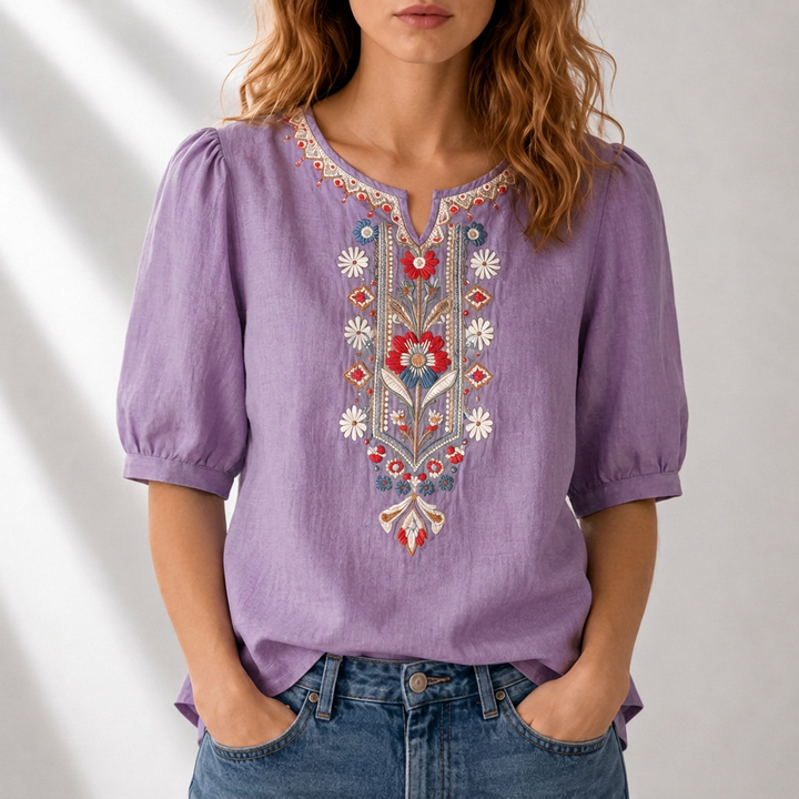 Seraphina oversized fit Floral Embroidered Blouse