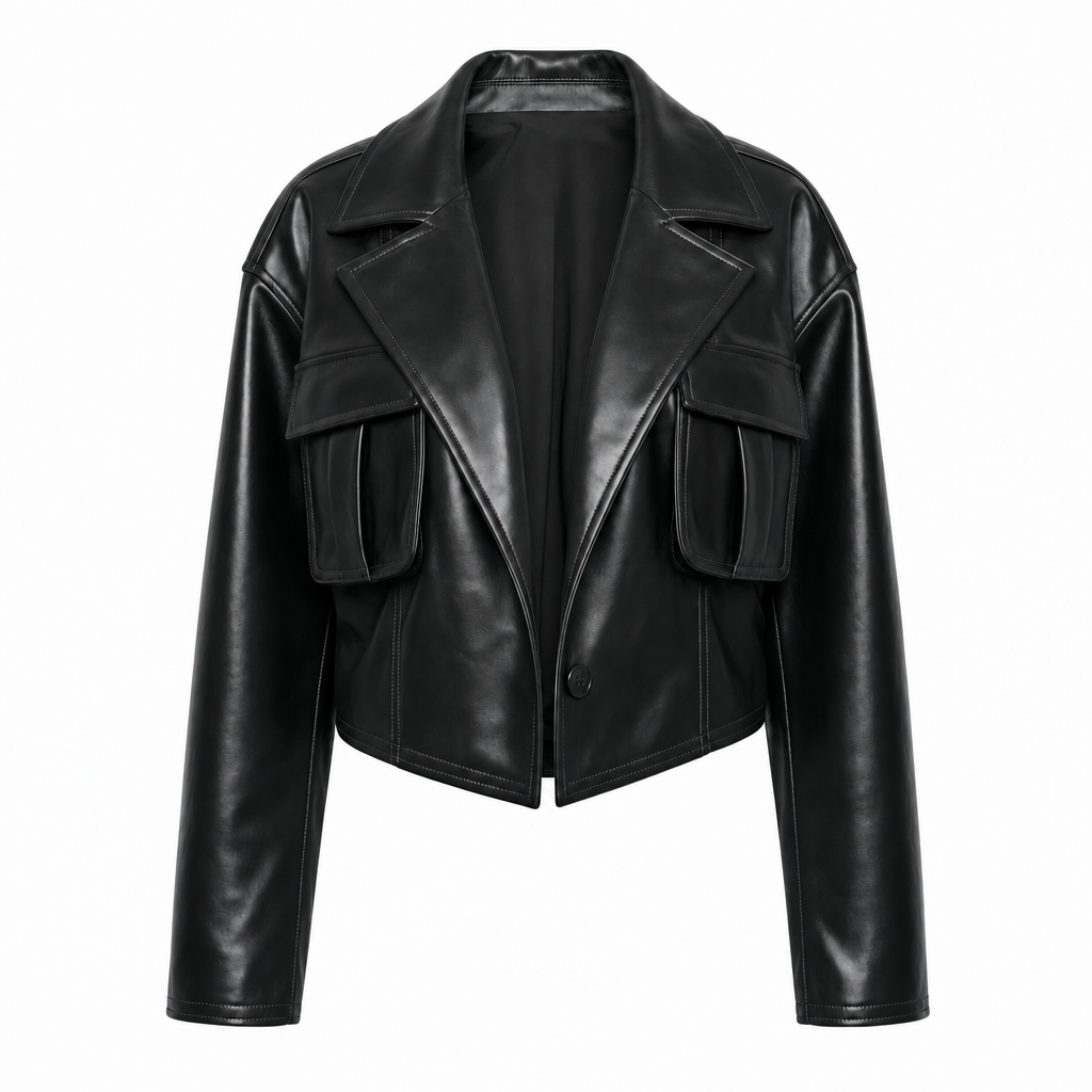 TOSCA | Cropped Jacket with Chest Pockets