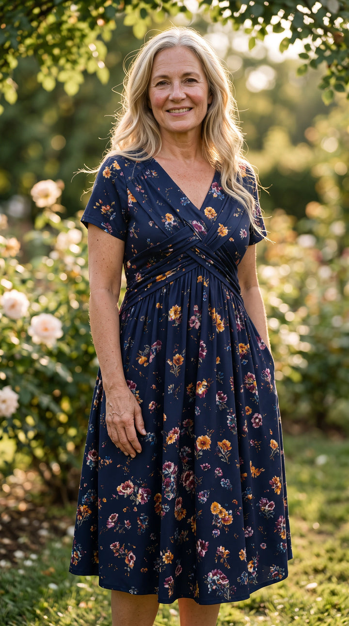 Wildflower Meadow Crisscross-Waist Midi Dress