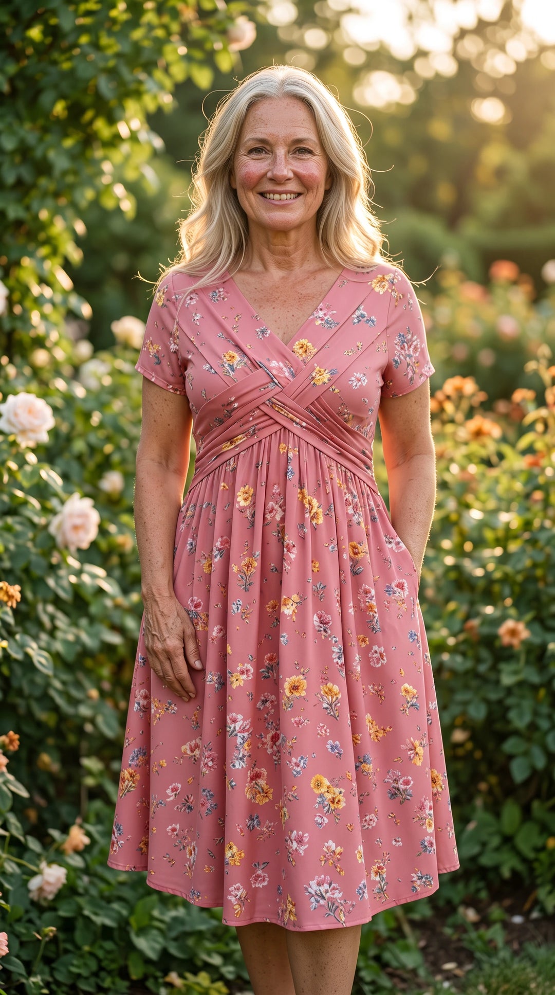 Wildflower Meadow Crisscross-Waist Midi Dress