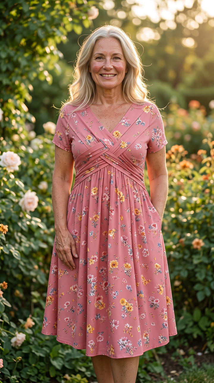 Wildflower Meadow Crisscross-Waist Midi Dress