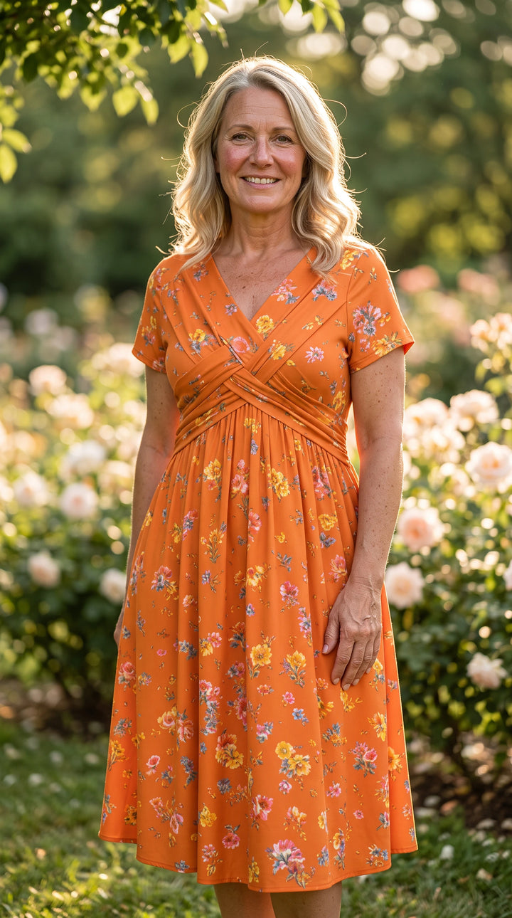 Wildflower Meadow Crisscross-Waist Midi Dress