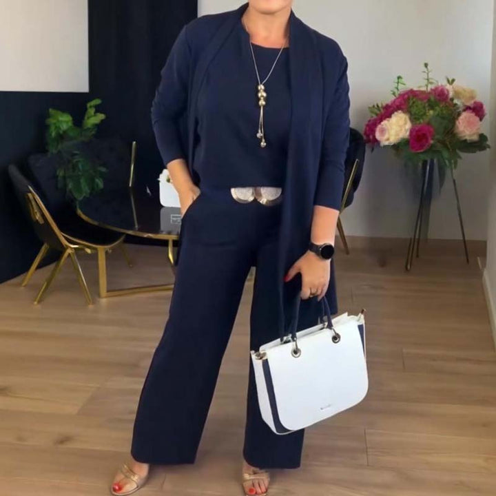 FLORIS 3-Piece Set Including Long Cardigan, Top, and Pants