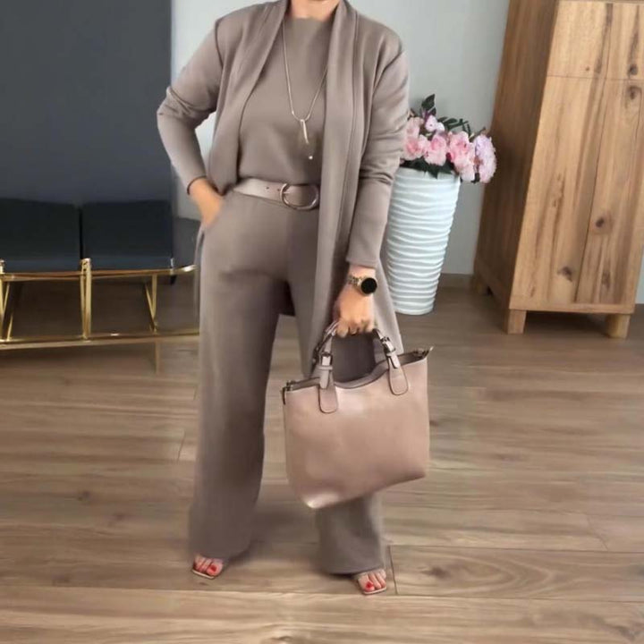FLORIS 3-Piece Set Including Long Cardigan, Top, and Pants