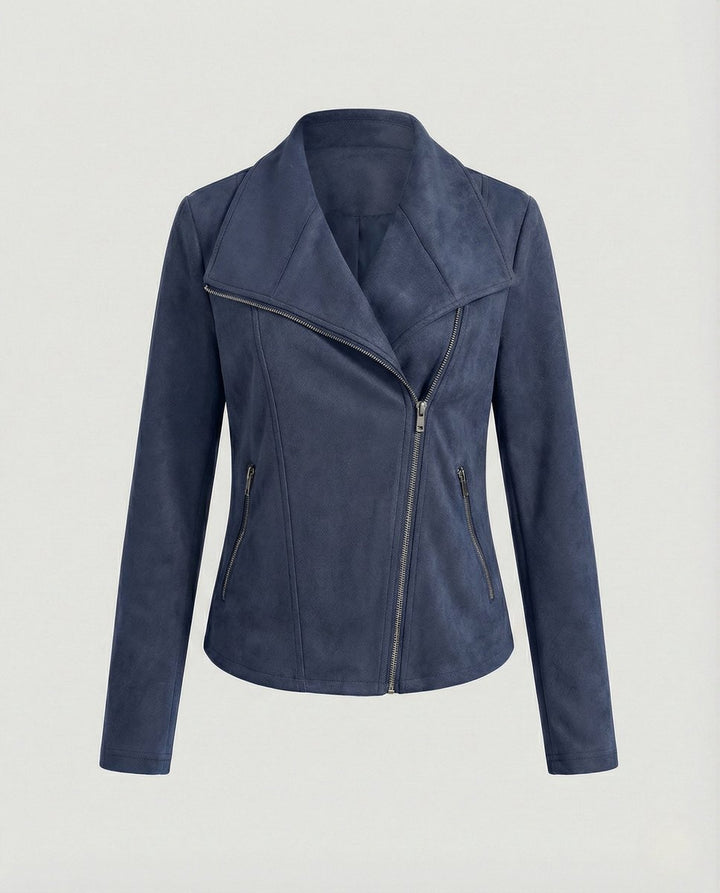 CORINNA | Suede-Look Moto Jacket