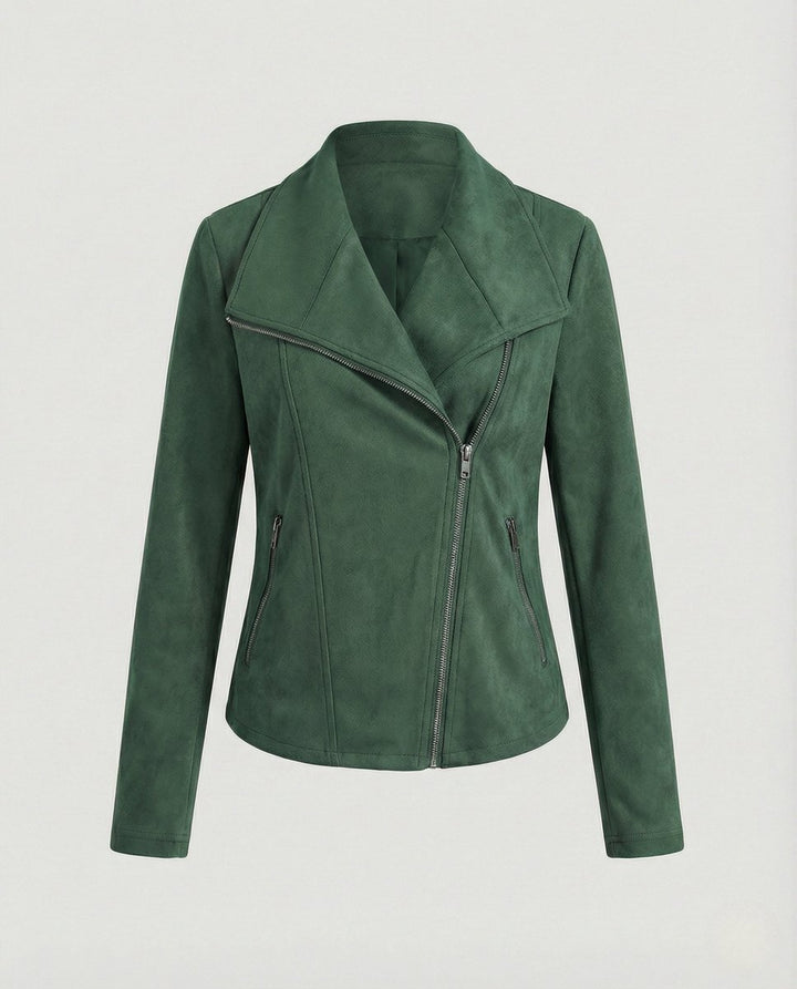 CORINNA | Suede-Look Moto Jacket