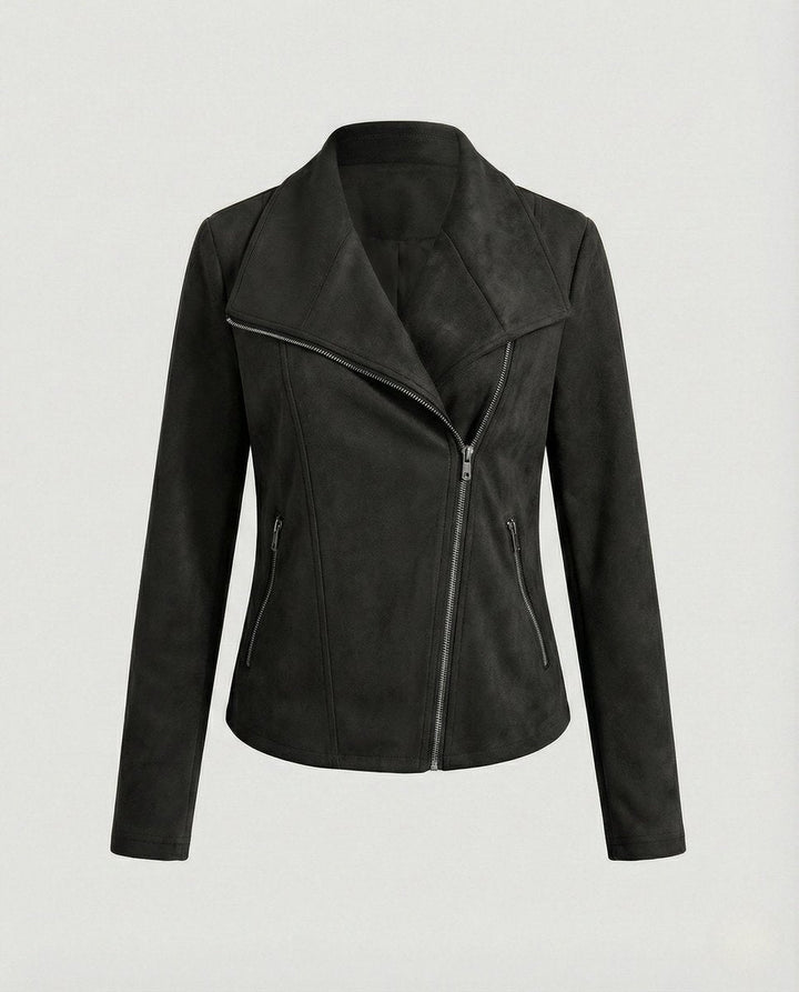 CORINNA | Suede-Look Moto Jacket