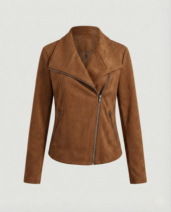 CORINNA | Suede-Look Moto Jacket